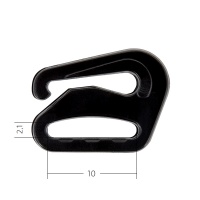 Крючок для белья пластик d 10мм, цв.черный (4шт)