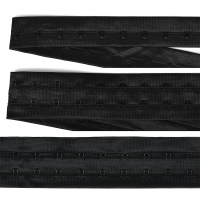 Крючки на ленте 2 ряда на мягкой основе шир.40мм цв.черный