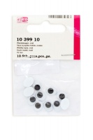 1039910 Глазки подвижные, овальные, пластик, диаметр 10 мм, 10 шт.